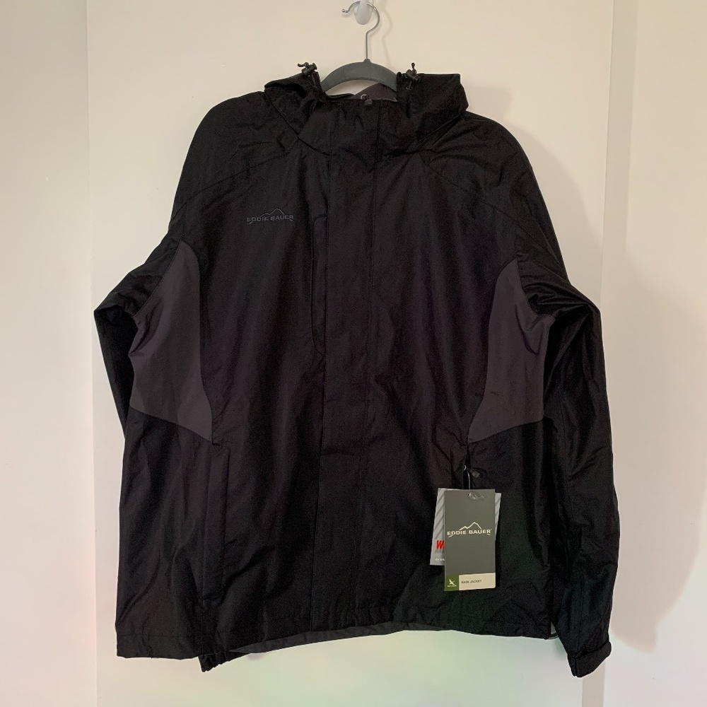 Eddie Bauer Black Mens XL Rain Jacket